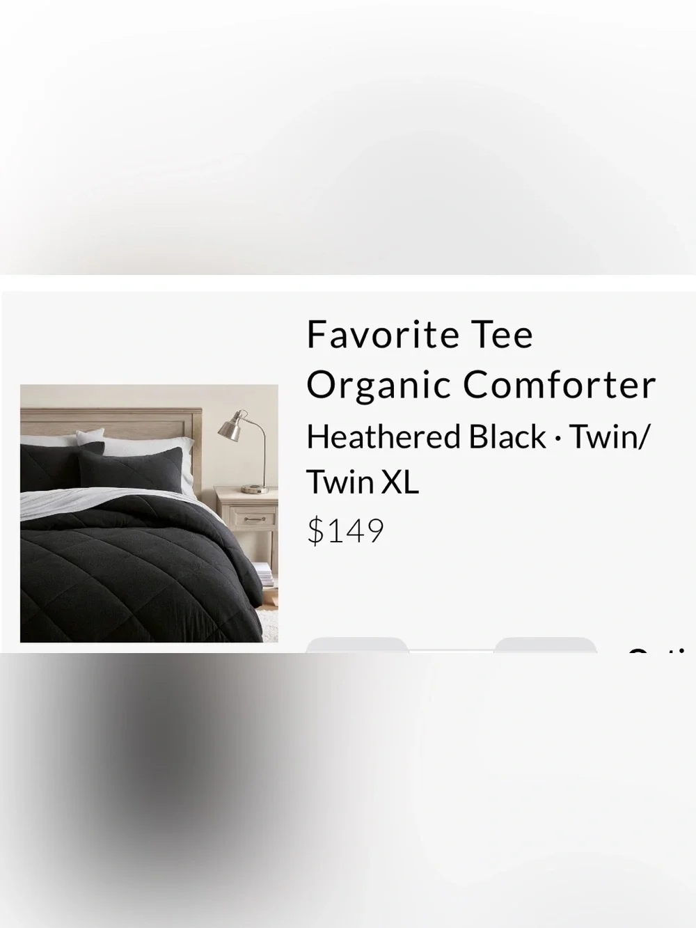 Pottery Barn Teen - Twin/TwinXL “Favorite Tee” Comforter & Sham Heathered Black